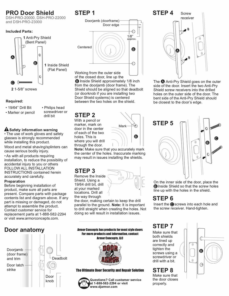 Door Armor PRO Door Shield Instructions